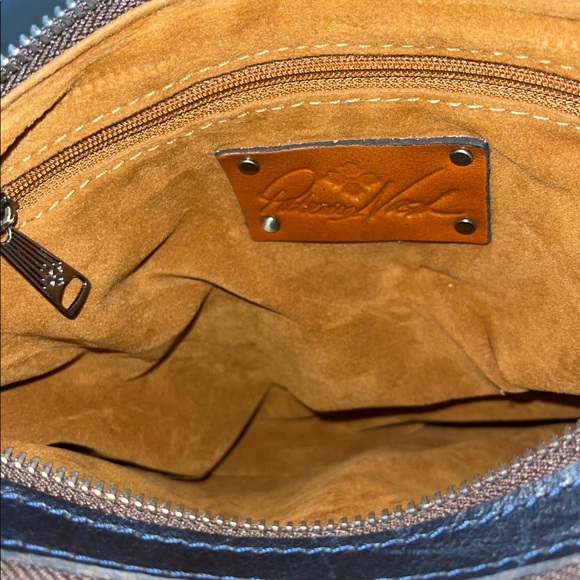 Patricia Nash Camila Nubuck Leather Hobo Bag Midnight Blue - Picture 3 of 10